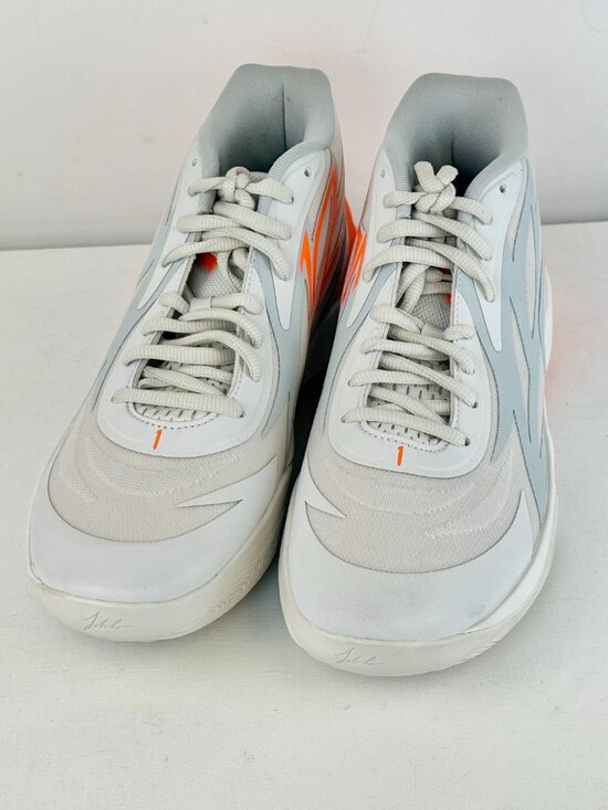 Men\'s 11 - PUMA LaMelo Ball MB.02 Gorange Platinum Gray Orange Sneaker-378288-02 main image 2